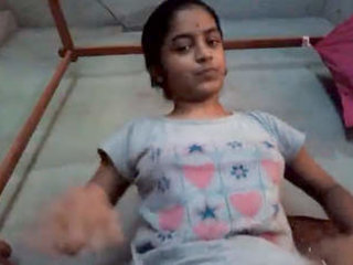 Indian schoolgirl  herself with audio in