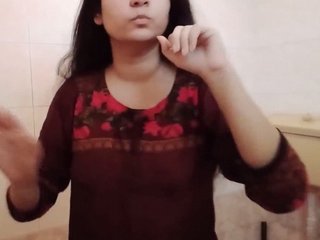 Naked selfie of a long-haired desi