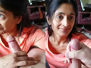 NRI wifey gives a blowage and gulps jizm