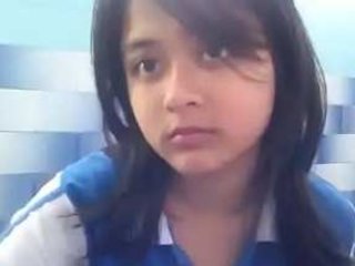 adorable Indian school damsel with