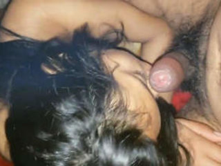 Indian lady aroused and performs oral