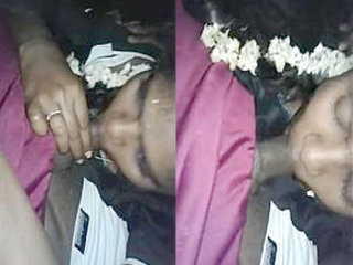 An Indian coed performs oral sex